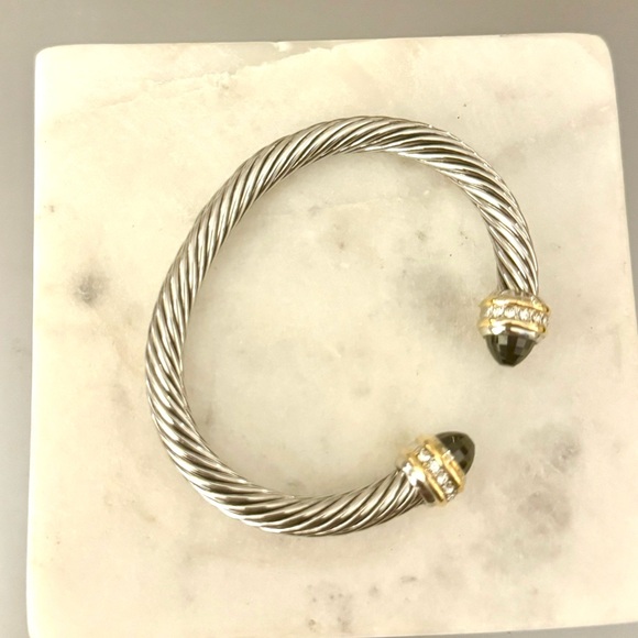 David Yurman Classic Cable Bracelet Black Onyx, Sterling Silver with Diamonds - Picture 6 of 10